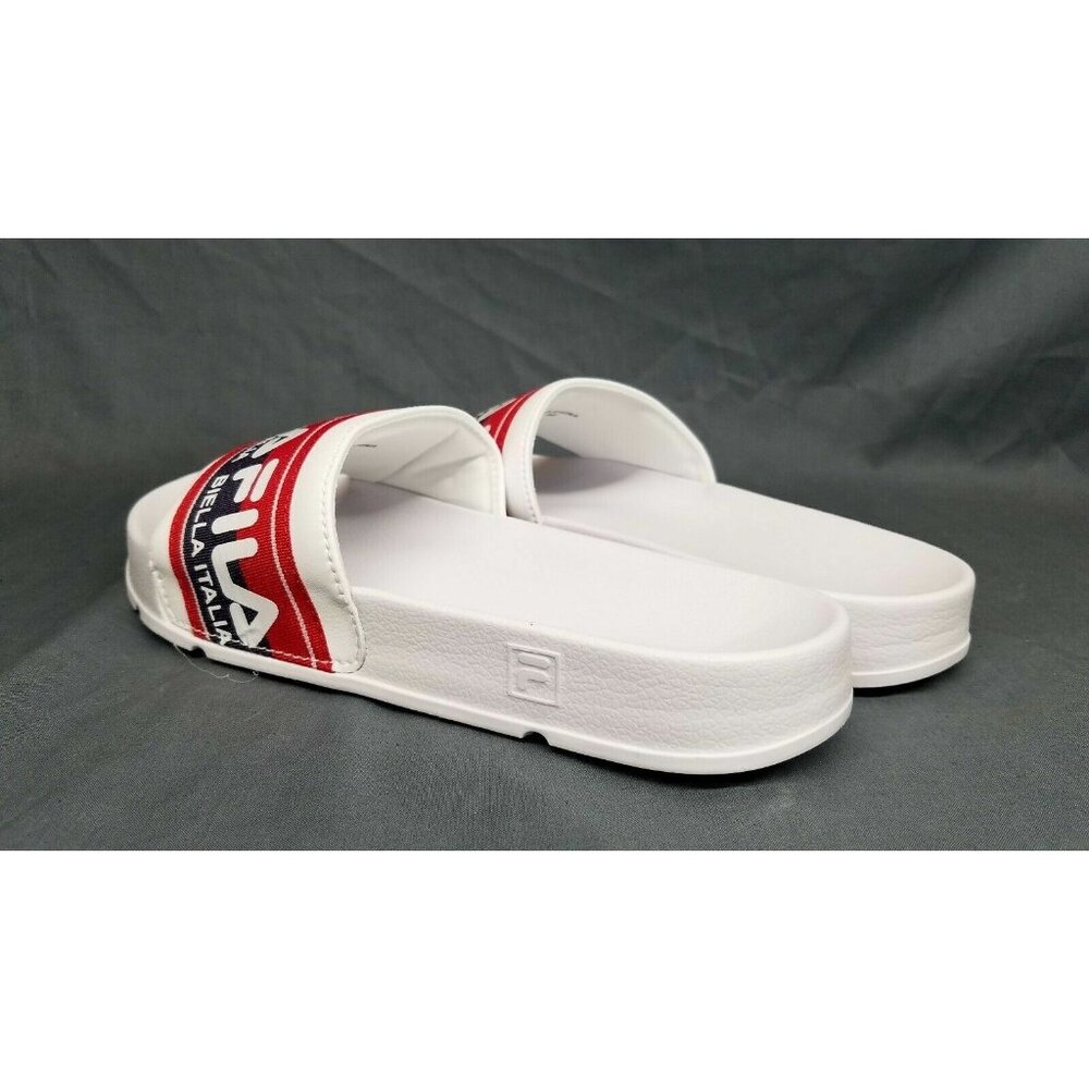 Fila Women's Drifter Logo Tape Slides Synthetic White Red Size 8 NEW WITH TAGS! - Picture 4 of 6